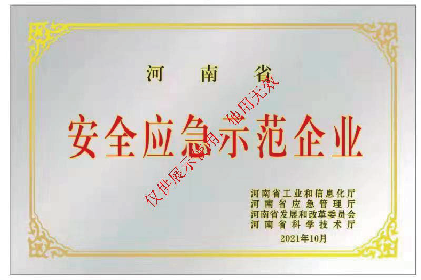 安全應(yīng)急示范企業(yè)